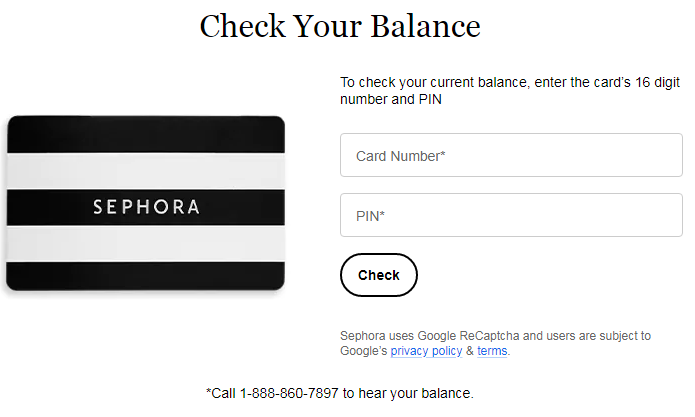 Check Sephora Gift Card Balance | Sephora Check Gift Card Balance